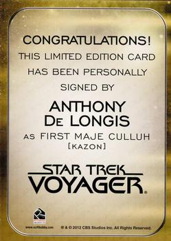 2014 Rittenhouse Star Trek Aliens  - Autographs #NNO Anthony De Longis Back