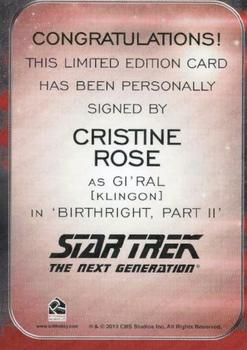 2014 Rittenhouse Star Trek Aliens  - Autographs #NNO Cristine Rose Back