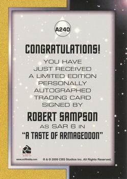 2011 Rittenhouse Star Trek: Remastered Original Series - Single Autographs #A240 Robert Sampson Back