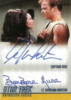 2011 Rittenhouse Star Trek: Remastered Original Series - Double Autographs #DA01 William Shatner / Barbara Luna Front