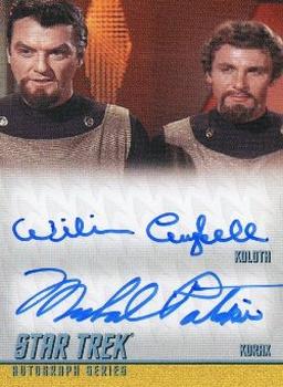 2011 Rittenhouse Star Trek: Remastered Original Series - Double Autographs #DA03 William Campbell / Michael Pataki Front
