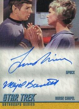 2011 Rittenhouse Star Trek: Remastered Original Series - Double Autographs #DA06 Leonard Nimoy / Majel Barrett Front