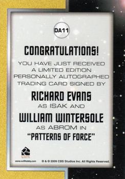 2011 Rittenhouse Star Trek: Remastered Original Series - Double Autographs #DA11 Richard Evans / William Wintersole Back