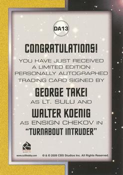 2011 Rittenhouse Star Trek: Remastered Original Series - Double Autographs #DA13 George Takei / Walter Koenig Back