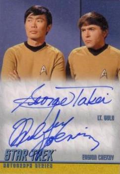 2011 Rittenhouse Star Trek: Remastered Original Series - Double Autographs #DA13 George Takei / Walter Koenig Front