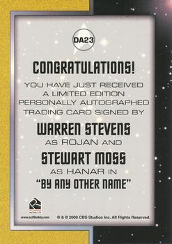 2011 Rittenhouse Star Trek: Remastered Original Series - Double Autographs #DA23 Warren Stevens / Stewart Moss Back
