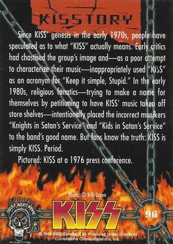 1998 Cornerstone Kiss Series Two - Blue Foil #96 Since KISS' genesis in the early 1970s, people Back