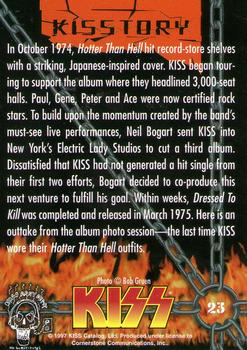 1997 Cornerstone Kiss Series One - Gold Foil #23 In October 1974, Hotter Than Hell hit record Back