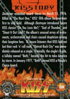 1997 Cornerstone Kiss Series One - Gold Foil #30 Destroyer assaulted record stores on March 1 Back
