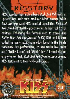 1997 Cornerstone Kiss Series One - Gold Foil #34 KISS recorded their sixth album, Rock And Ro Back