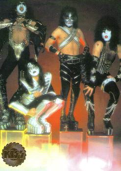 1997 Cornerstone Kiss Series One - Gold Foil #43 Within days after Love Gun's release, KISS b Front