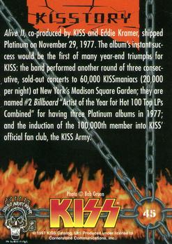 1997 Cornerstone Kiss Series One - Gold Foil #45 Alive II, co-produced by KISS and Eddie Kram Back