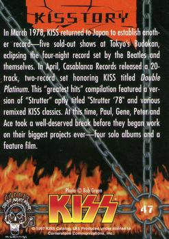 1997 Cornerstone Kiss Series One - Gold Foil #47 In March 1978, KISS returned to Japan to est Back