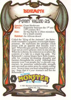 1991 Topps Monster in My Pocket (International Edition) #4 Behemoth Back
