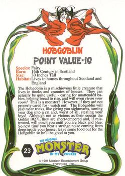 1991 Topps Monster in My Pocket (International Edition) #23 Hobgoblin Back