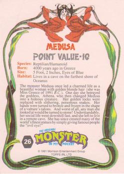 1991 Topps Monster in My Pocket (International Edition) #26 Medusa Back