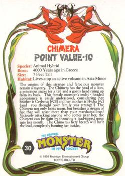 1991 Topps Monster in My Pocket (International Edition) #30 Chimera Back
