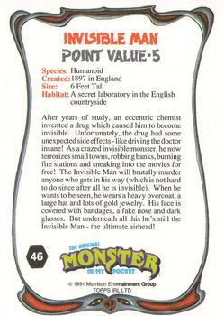 1991 Topps Monster in My Pocket (International Edition) #46 Invisible Man Back