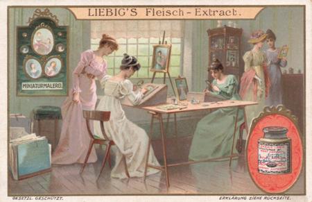 1908 Liebig The Feminine Arts (German Text) (F934, S935) #NNO Miniaturmalerei Front