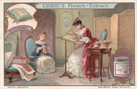 1908 Liebig The Feminine Arts (German Text) (F934, S935) #NNO Stickerei Front