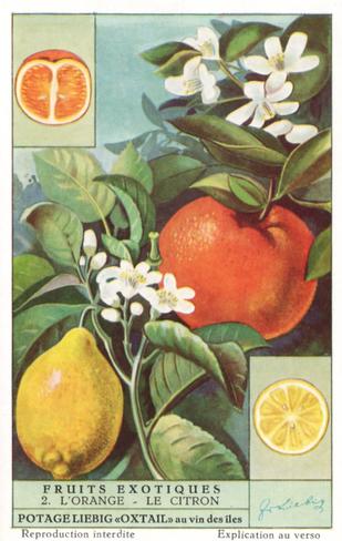 1952 Liebig Fruits Exotiques (Exotic Fruits) (French Text) (F1541, S1537) #2 L'Orange - Le Citron Front