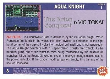 1992 Zap Pax #8 Aqua Knight-            The Krion Conquest Back