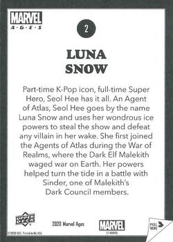 2020 Upper Deck Marvel Ages - Low Series Stickers #2 Luna Snow Back