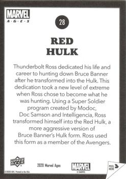 2020 Upper Deck Marvel Ages - Low Series Stickers #28 Red Hulk Back