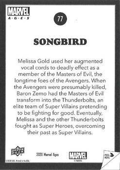 2020 Upper Deck Marvel Ages - Low Series Stickers #77 Songbird Back