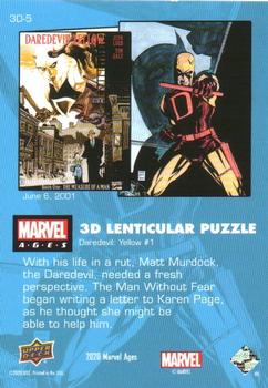 2020 Upper Deck Marvel Ages - 3-D Lenticular Puzzles #3D-5 Daredevil: Yellow #1 Back