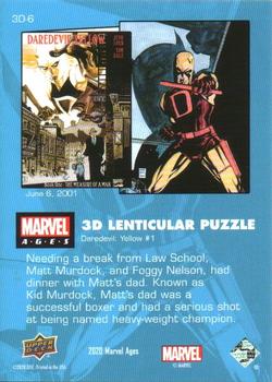 2020 Upper Deck Marvel Ages - 3-D Lenticular Puzzles #3D-6 Daredevil: Yellow #1 Back