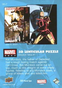 2020 Upper Deck Marvel Ages - 3-D Lenticular Puzzles #3D-7 Daredevil: Yellow #1 Back