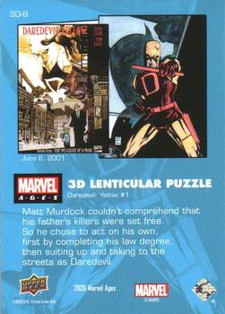 2020 Upper Deck Marvel Ages - 3-D Lenticular Puzzles #3D-8 Daredevil: Yellow #1 Back