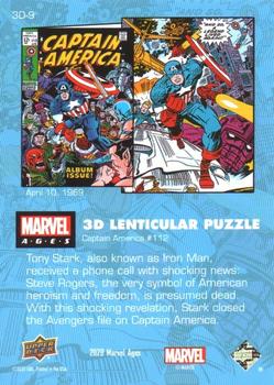 2020 Upper Deck Marvel Ages - 3-D Lenticular Puzzles #3D-9 Captain America #112 Back