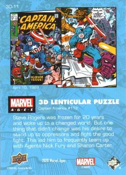 2020 Upper Deck Marvel Ages - 3-D Lenticular Puzzles #3D-11 Captain America #112 Back