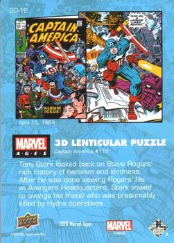 2020 Upper Deck Marvel Ages - 3-D Lenticular Puzzles #3D-12 Captain America #112 Back