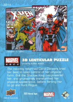2020 Upper Deck Marvel Ages - 3-D Lenticular Puzzles #3D-14 Uncanny X-Men #269 Back