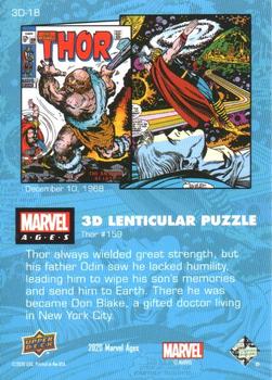 2020 Upper Deck Marvel Ages - 3-D Lenticular Puzzles #3D-18 Thor #159 Back