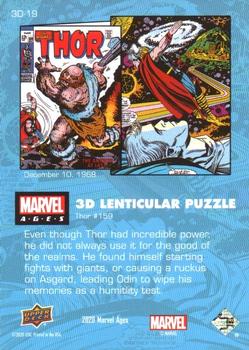 2020 Upper Deck Marvel Ages - 3-D Lenticular Puzzles #3D-19 Thor #159 Back