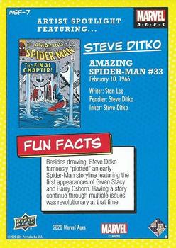 2020 Upper Deck Marvel Ages - Artist Spotlight featuring Steve Ditko #ASF-7 Amazing Spider-Man #33 Back