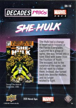 2020 Upper Deck Marvel Ages - Decades 1980s #D8-10 She-Hulk Back