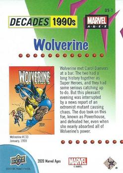 2020 Upper Deck Marvel Ages - Decades 1990s #D9-1 Wolverine Back