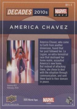 2020 Upper Deck Marvel Ages - Decades 2010s #D11-1 America Chavez Back