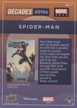 2020 Upper Deck Marvel Ages - Decades 2010s #D11-7 Spider-Man Back