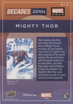 2020 Upper Deck Marvel Ages - Decades 2010s #D11-10 Mighty Thor Back