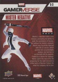 2020 Upper Deck Marvel Ages - Gamerverse #G-3 Mr. Negative Back
