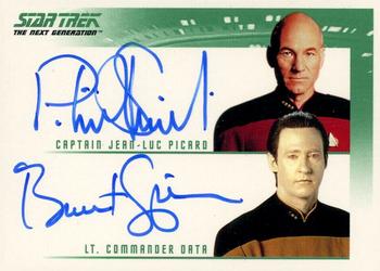 2005 Rittenhouse The Quotable Star Trek: The Next Generation - Dual Autographs #NNO Patrick Stewart / Brent Spiner Front