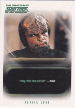 2005 Rittenhouse The Quotable Star Trek: The Next Generation - Promos #P2 Lieutenant Worf Front