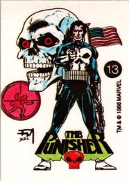 1986 Comic Images Official Marvel Universe Stickers #13 The Punisher Front