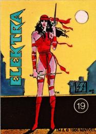 1986 Comic Images Official Marvel Universe Stickers #19 Elektra Front